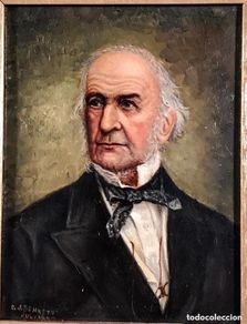 Arte: RETRATO DE CABALLERO · ÓLEO SOBRE CARTÓN · FIRMADO C. J. BENNETT · JULY 1880
